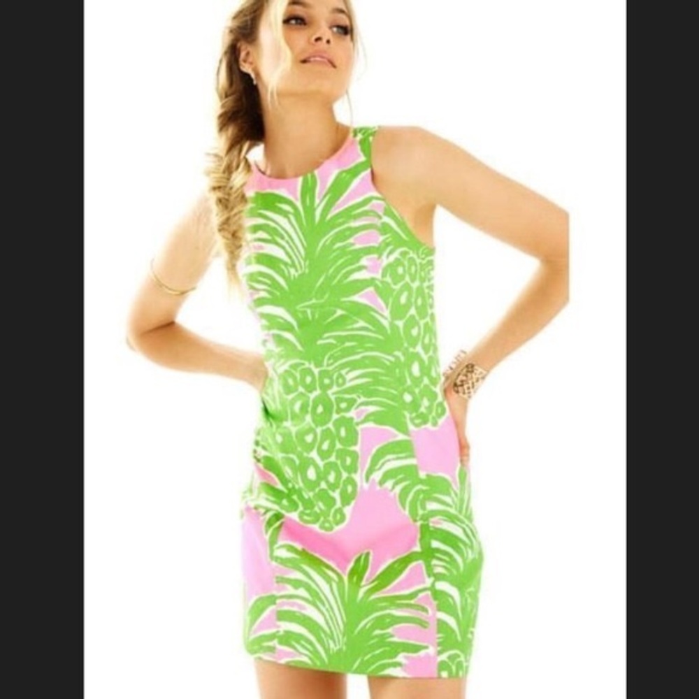 Largo Shift Dress in Pink Pout Flamenco
